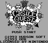 Castle Quest title screen for GameBoy